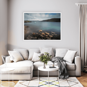 Nua Photography Print Calm Harbour with Fishing Boat in Crystal Clear Waters, Co. Cork Cork Harbour Fishing Boat Clear Waters Print | Nua Photography