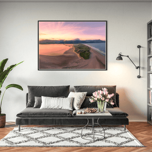 Nua Photography Print Castlegregory Beach and Spit Aerial View at Sunset, Co. Kerry Castlegregory Beach Spit Aerial Sunset Print | Nua Photography