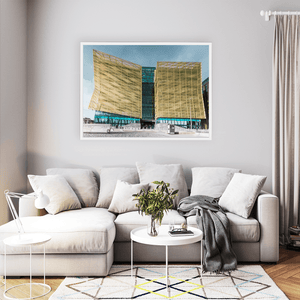 Nua Photography Print Central Bank of Ireland Golden FaÃ§ade, Dublin Docklands Central Bank Ireland Golden FaÃ§ade Print | Nua Photography