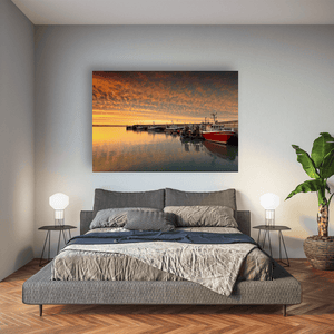 clogherhead-harbour-fishing-boats-sunset Pano