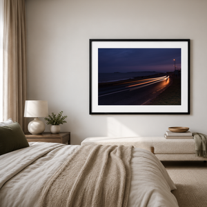 Nua Photography Print Coast Road Portmarnock Light Trails at Dusk, Co. Dublin Coast Road Portmarnock Light Trails Print | Nua Photography