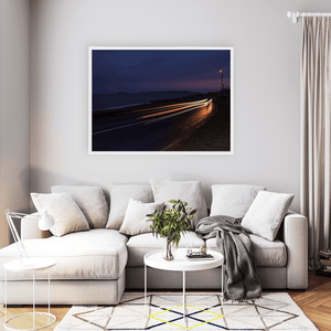 Nua Photography Print Coast Road Portmarnock Light Trails at Dusk, Co. Dublin Coast Road Portmarnock Light Trails Print | Nua Photography