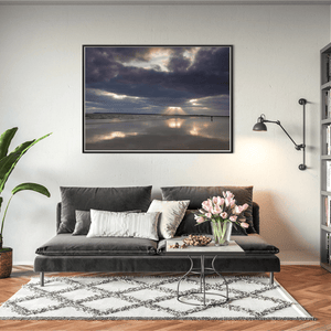 Nua Photography Print Dramatic Sunbeams Breaking Through Storm Clouds, South Cork Coast Cork Beach Sunbeams Through Storm Clouds Print | Nua Photography