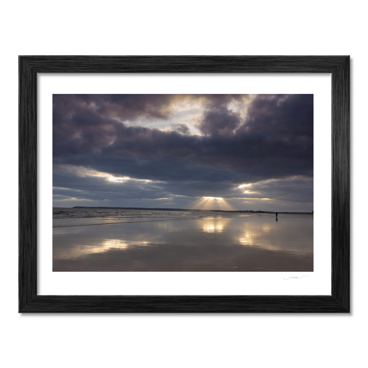 Nua Photography Print Dramatic Sunbeams Breaking Through Storm Clouds, South Cork Coast Cork Beach Sunbeams Through Storm Clouds Print | Nua Photography