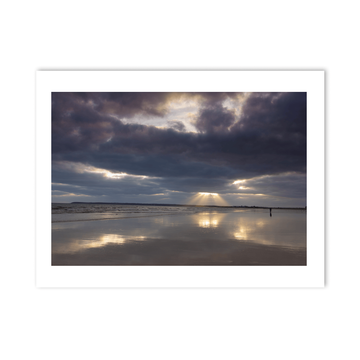Nua Photography Print Dramatic Sunbeams Breaking Through Storm Clouds, South Cork Coast Cork Beach Sunbeams Through Storm Clouds Print | Nua Photography