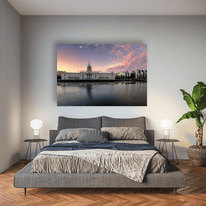 custom-house-river-liffey-sunset-reflection Pano