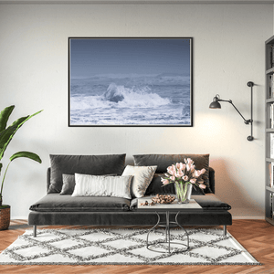 Nua Photography Print Diamond Beach Iceberg in Crashing Waves, Iceland Diamond Beach Iceberg in Crashing Waves Print | Nua Photography