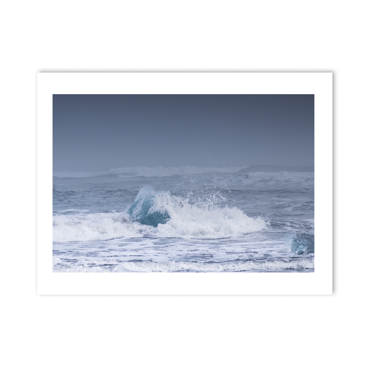 Nua Photography Print Diamond Beach Iceberg in Crashing Waves, Iceland Diamond Beach Iceberg in Crashing Waves Print | Nua Photography