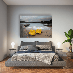 downings-beach-yellow-pedal-boats-moody-sky Pano