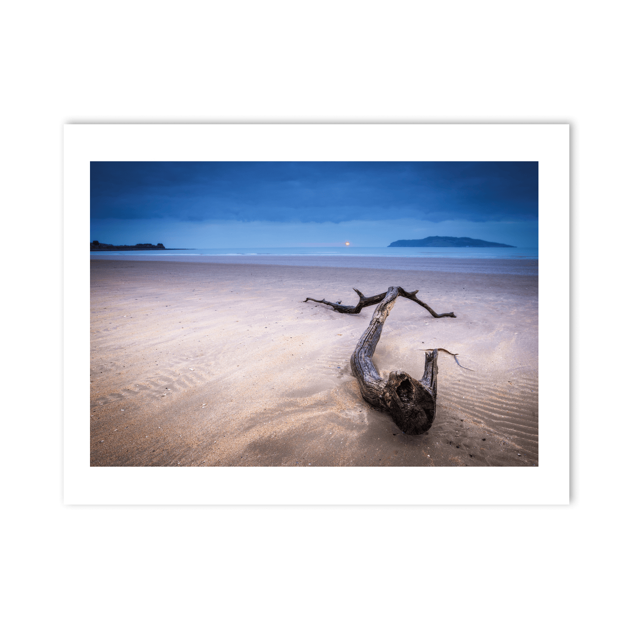 Nua Photography Print Driftwood on South Beach Rush at Twilight, Co. Dublin Driftwood South Beach Rush Twilight Print | Nua Photography