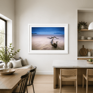 Nua Photography Print Driftwood on South Beach Rush at Twilight, Co. Dublin Driftwood South Beach Rush Twilight Print | Nua Photography