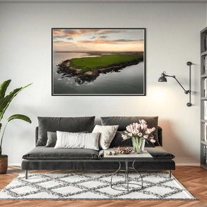 Nua Photography Print Drumanagh Headland Looking Towards Rush at Sunset, Co. Dublin Drumanagh Headland Sunset Aerial Print | Nua Photography