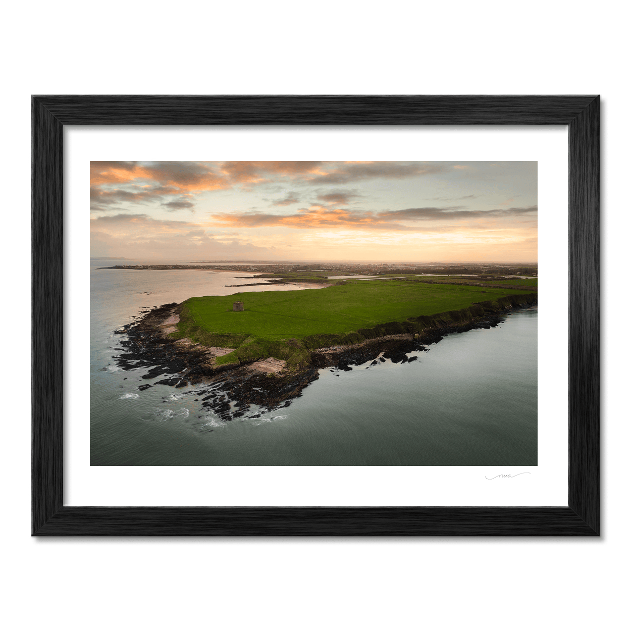 Nua Photography Print Drumanagh Headland Looking Towards Rush at Sunset, Co. Dublin Drumanagh Headland Sunset Aerial Print | Nua Photography
