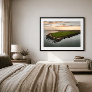Nua Photography Print Drumanagh Headland Looking Towards Rush at Sunset, Co. Dublin Drumanagh Headland Sunset Aerial Print | Nua Photography