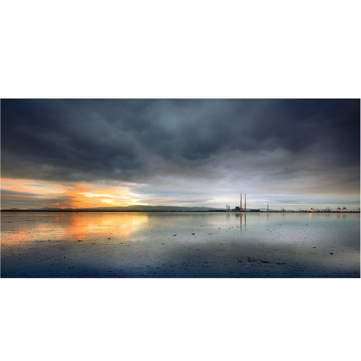 dublin-bay-sunset-poolbeg-chimneys PM