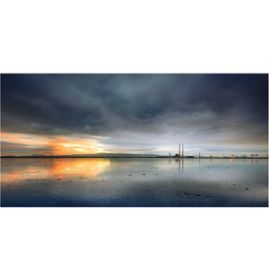 dublin-bay-sunset-poolbeg-chimneys PM