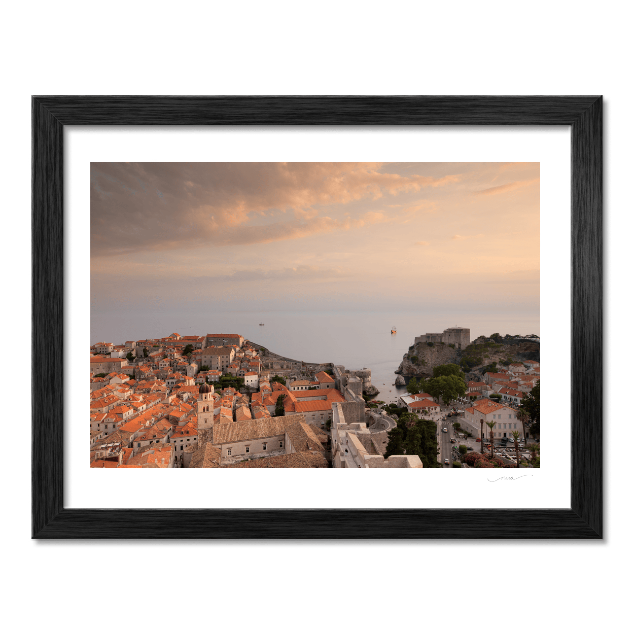 Nua Photography Print Dubrovnik Old Town and Fort Lovrijenac at Sunset, Croatia Dubrovnik Old Town Sunset Print | Nua Photography