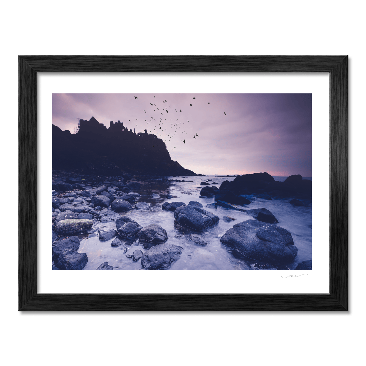 dunluce-castle-silhouette-rocky-shore-twilight PM