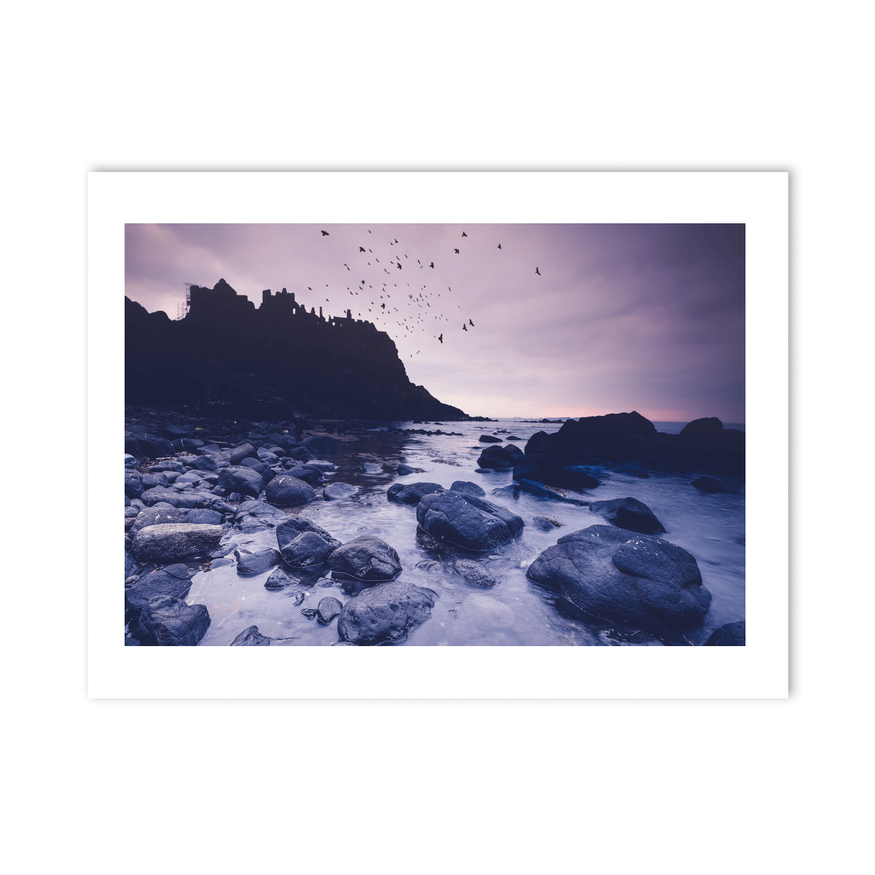 dunluce-castle-silhouette-rocky-shore-twilight PM