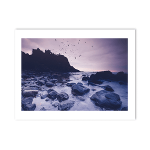 dunluce-castle-silhouette-rocky-shore-twilight PM