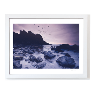 dunluce-castle-silhouette-rocky-shore-twilight WF