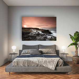 dunseverick-waterfall-sunset-atlantic-coast Pano