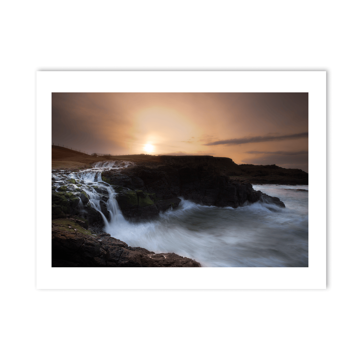 dunseverick-waterfall-sunset-atlantic-waves PM