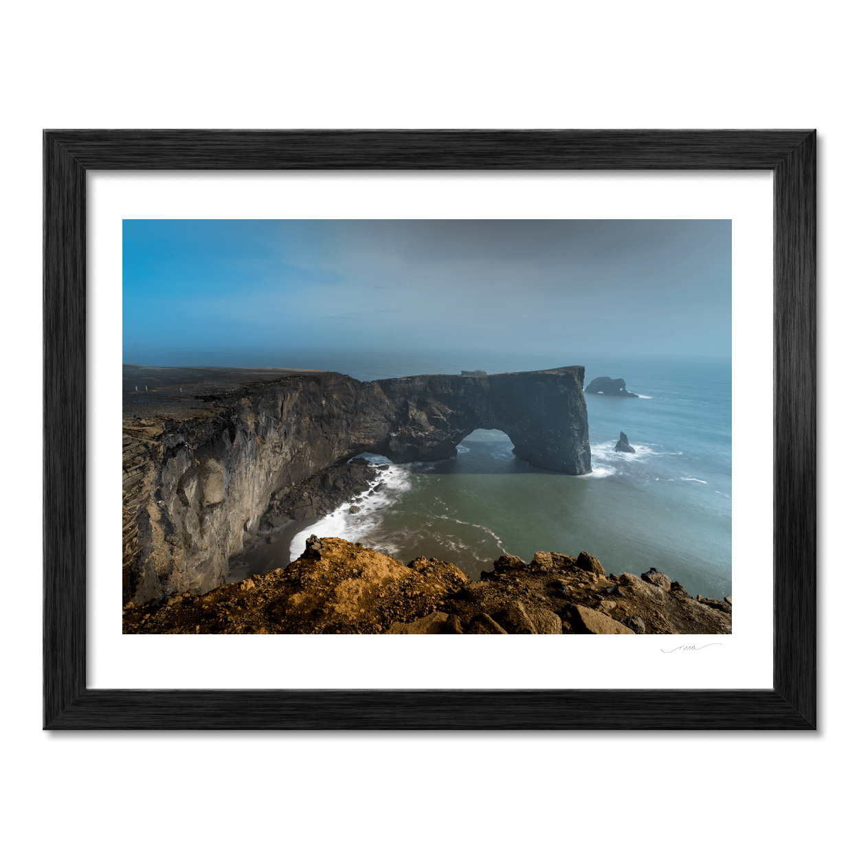 Nua Photography Print DyrhÃ³laey Arch and Dramatic Cliffs, Southern Iceland DyrhÃ³laey Arch Dramatic Cliffs Iceland Print | Nua Photography