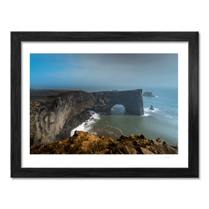 Nua Photography Print DyrhÃ³laey Arch and Dramatic Cliffs, Southern Iceland DyrhÃ³laey Arch Dramatic Cliffs Iceland Print | Nua Photography
