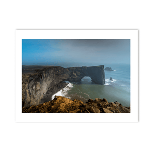 Nua Photography Print DyrhÃ³laey Arch and Dramatic Cliffs, Southern Iceland DyrhÃ³laey Arch Dramatic Cliffs Iceland Print | Nua Photography