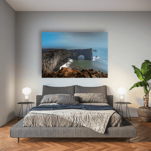 Nua Photography Print DyrhÃ³laey Arch and Dramatic Cliffs, Southern Iceland DyrhÃ³laey Arch Dramatic Cliffs Iceland Print | Nua Photography