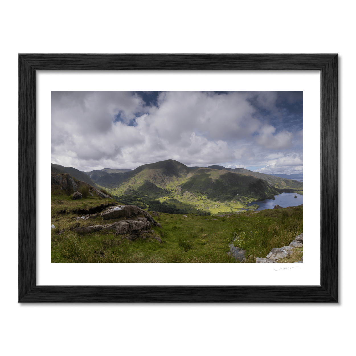 Nua Photography Print Glanmore Lake and Caha Mountains Valley View, Co. Cork Glanmore Lake Caha Mountains Valley View Print | Nua Photography