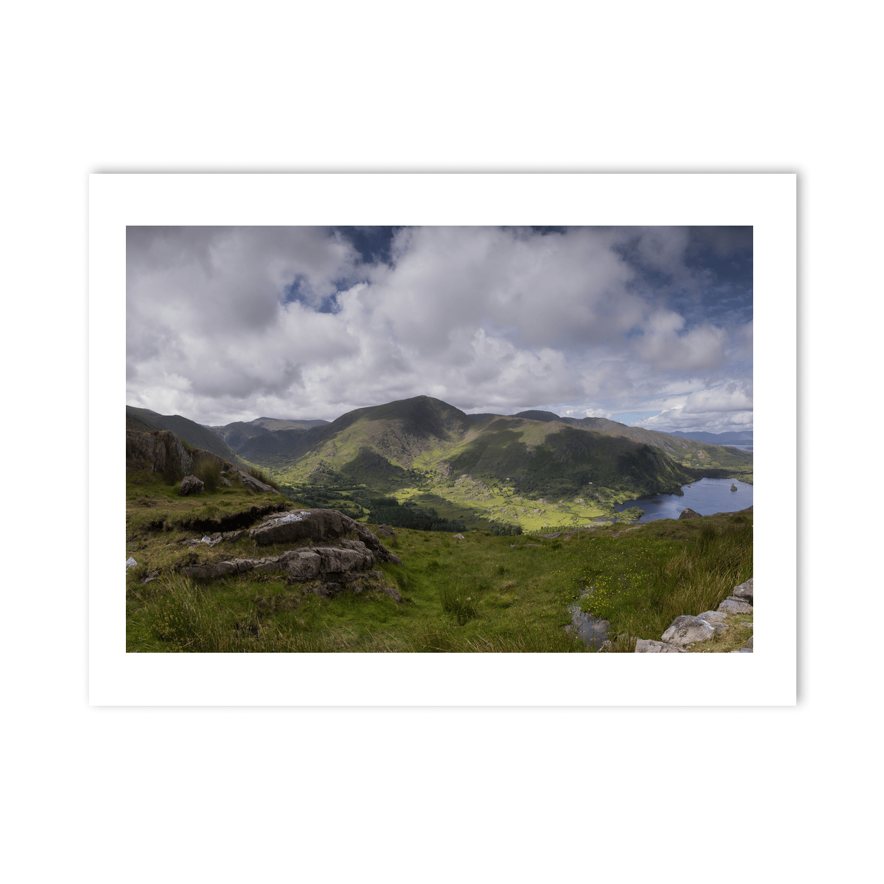 Nua Photography Print Glanmore Lake and Caha Mountains Valley View, Co. Cork Glanmore Lake Caha Mountains Valley View Print | Nua Photography