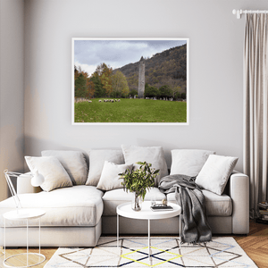 glendalough-round-tower-autumn-sheep-grazing WFW