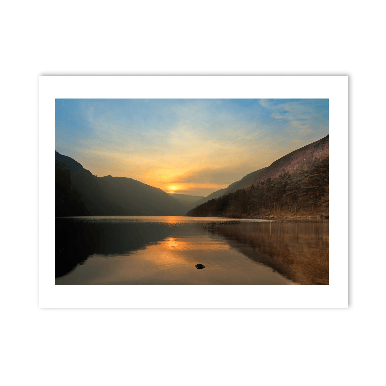 glendalough-upper-lake-golden-sunset PM