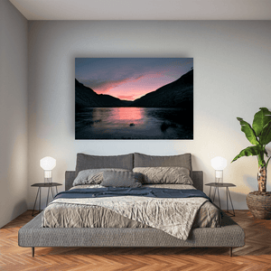 glendalough-upper-lake-sunset-glow Pano