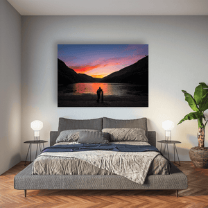 glendalough-upper-lake-sunset-silhouette Pano