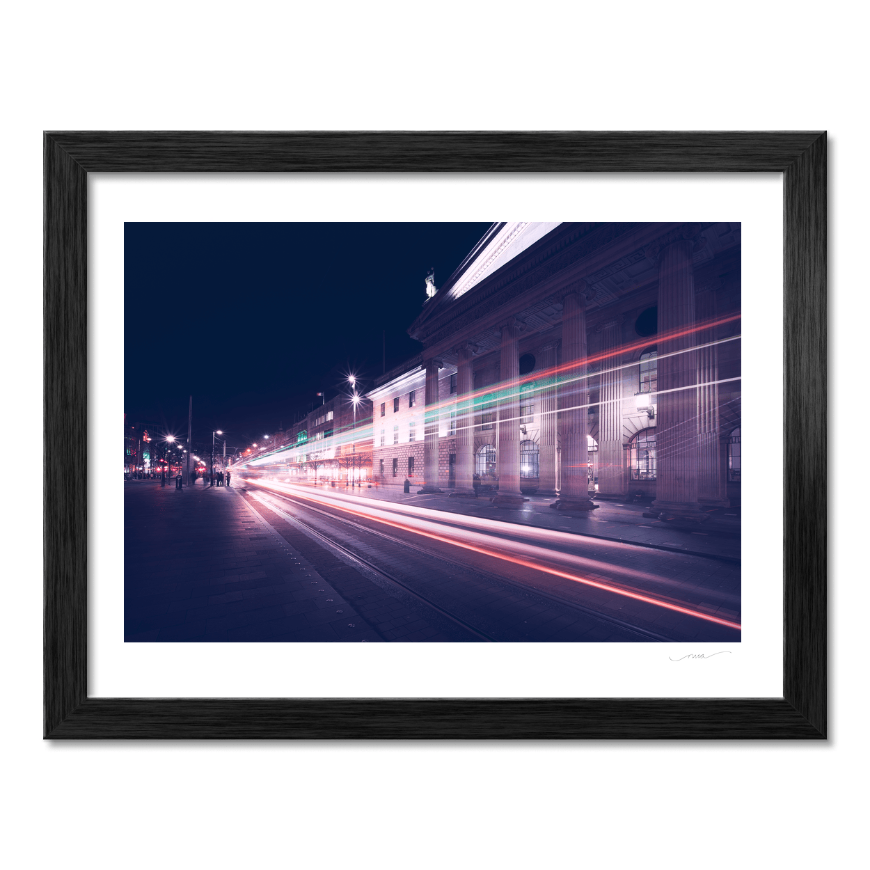 Nua Photography Print GPO O'Connell Street Light Trails at Night, Dublin City GPO O'Connell Street Light Trails Night Print | Nua Photography