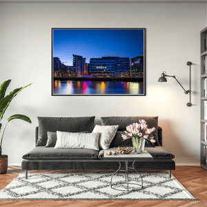 Nua Photography Print Grand Canal Dock Blue Hour Reflections, Dublin City Grand Canal Dock Blue Hour Reflections Print | Nua Photography