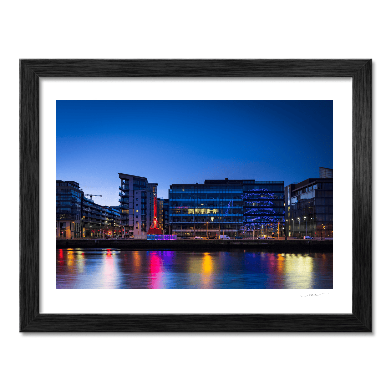 Nua Photography Print Grand Canal Dock Blue Hour Reflections, Dublin City Grand Canal Dock Blue Hour Reflections Print | Nua Photography