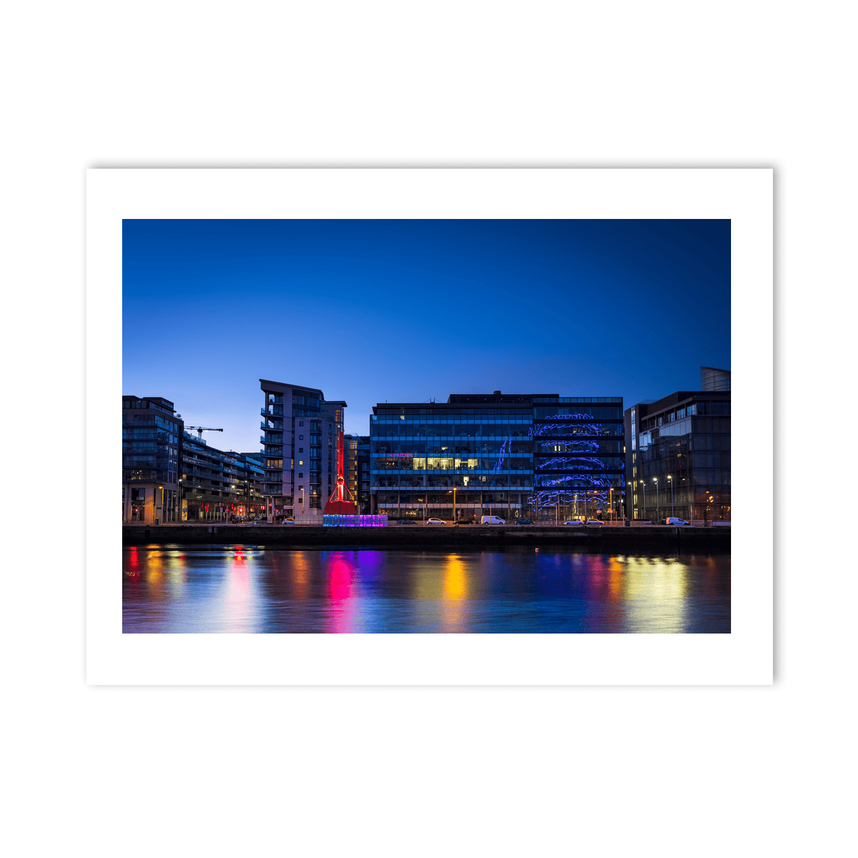Nua Photography Print Grand Canal Dock Blue Hour Reflections, Dublin City Grand Canal Dock Blue Hour Reflections Print | Nua Photography