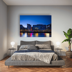 Nua Photography Print Grand Canal Dock Blue Hour Reflections, Dublin City Grand Canal Dock Blue Hour Reflections Print | Nua Photography