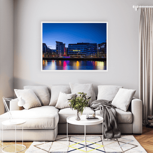 Nua Photography Print Grand Canal Dock Blue Hour Reflections, Dublin City Grand Canal Dock Blue Hour Reflections Print | Nua Photography