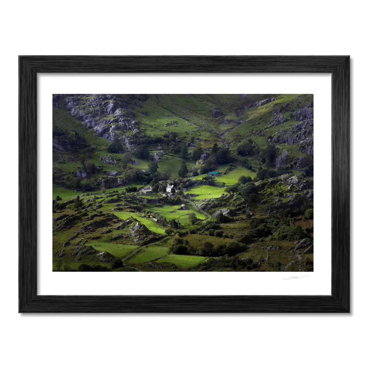 Nua Photography Print Green Valley Farmhouse Nestled in Rocky Hillside, Co. Cork Green Valley Farmhouse Rocky Hillside Cork Print | Nua Photography