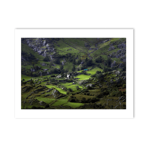 Nua Photography Print Green Valley Farmhouse Nestled in Rocky Hillside, Co. Cork Green Valley Farmhouse Rocky Hillside Cork Print | Nua Photography