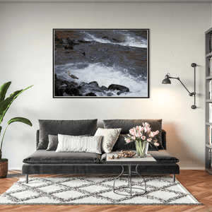 Nua Photography Print Grey Heron Fishing the River Rapids, Wales Grey Heron Fishing River Rapids Wales Print | Nua Photography