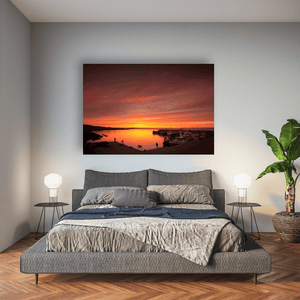 harbour-sunrise-fiery-sky-fishing-boats Pano
