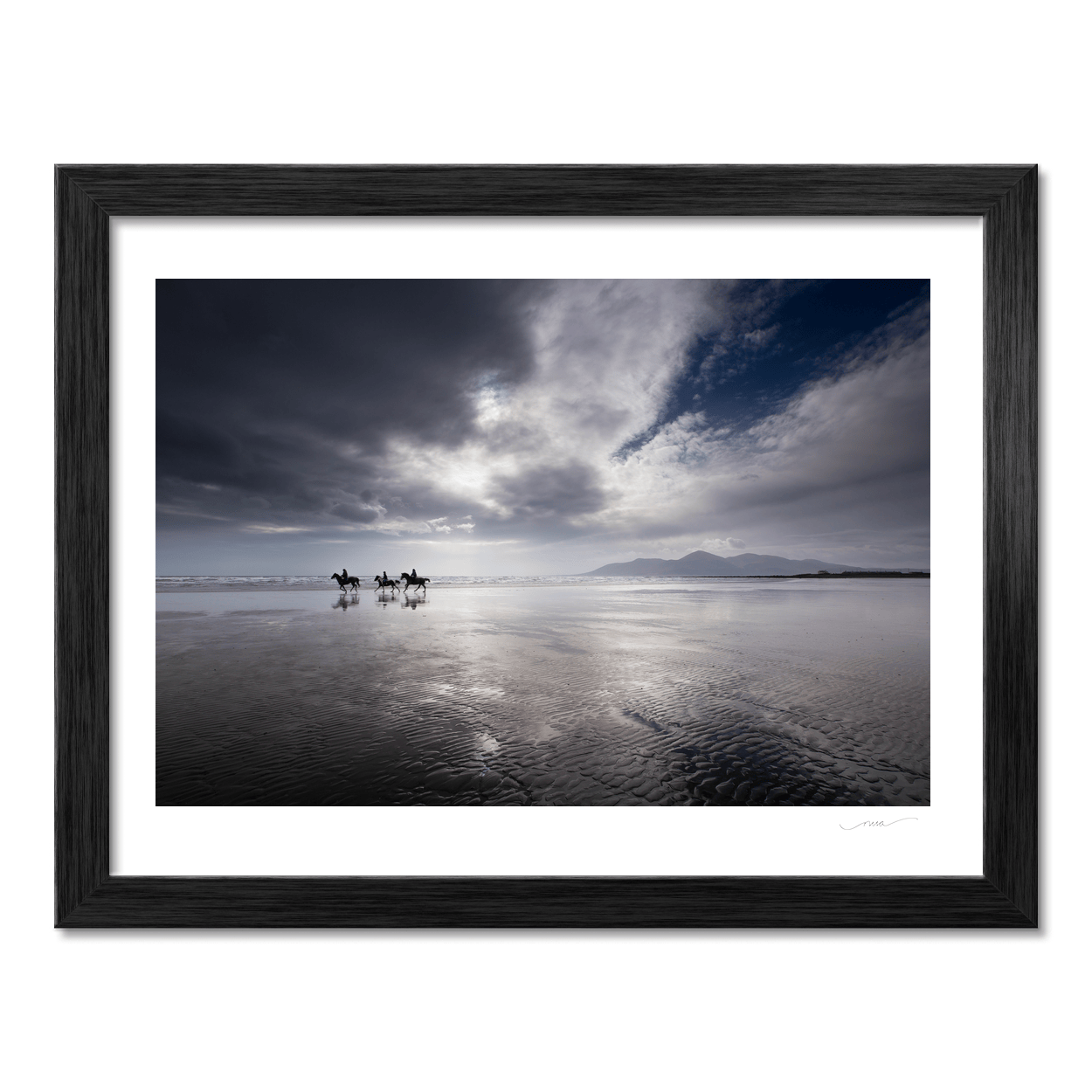 horse-riders-beach-dramatic-sky-mourne-mountains PM