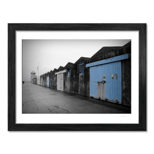 Nua Photography Print Howth Harbour Boat Sheds with Blue Doors, Co. Dublin Howth Harbour Boat Sheds Blue Doors Print | Nua Photography