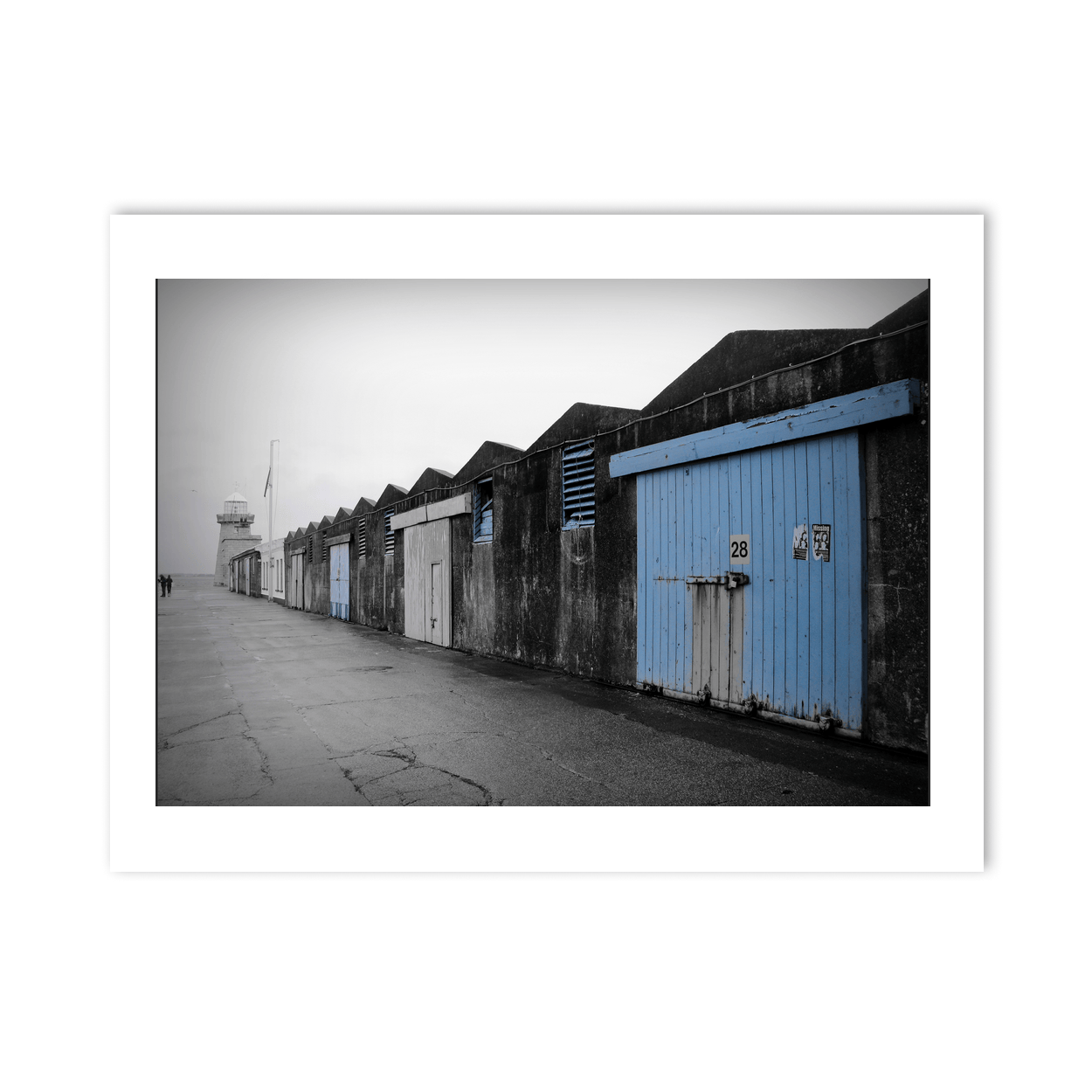 Nua Photography Print Howth Harbour Boat Sheds with Blue Doors, Co. Dublin Howth Harbour Boat Sheds Blue Doors Print | Nua Photography